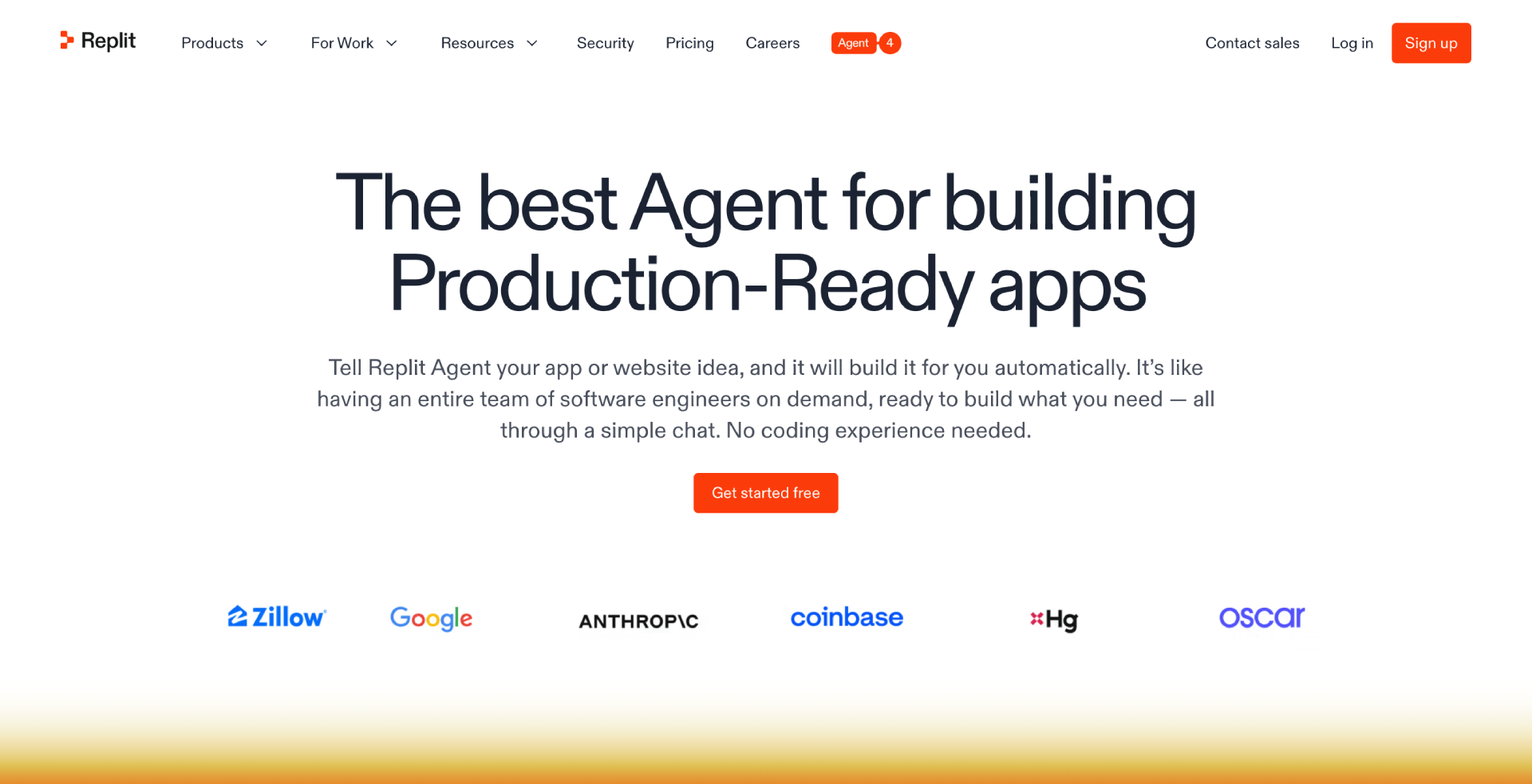 Replit promo code page showing the Replit homepage interface